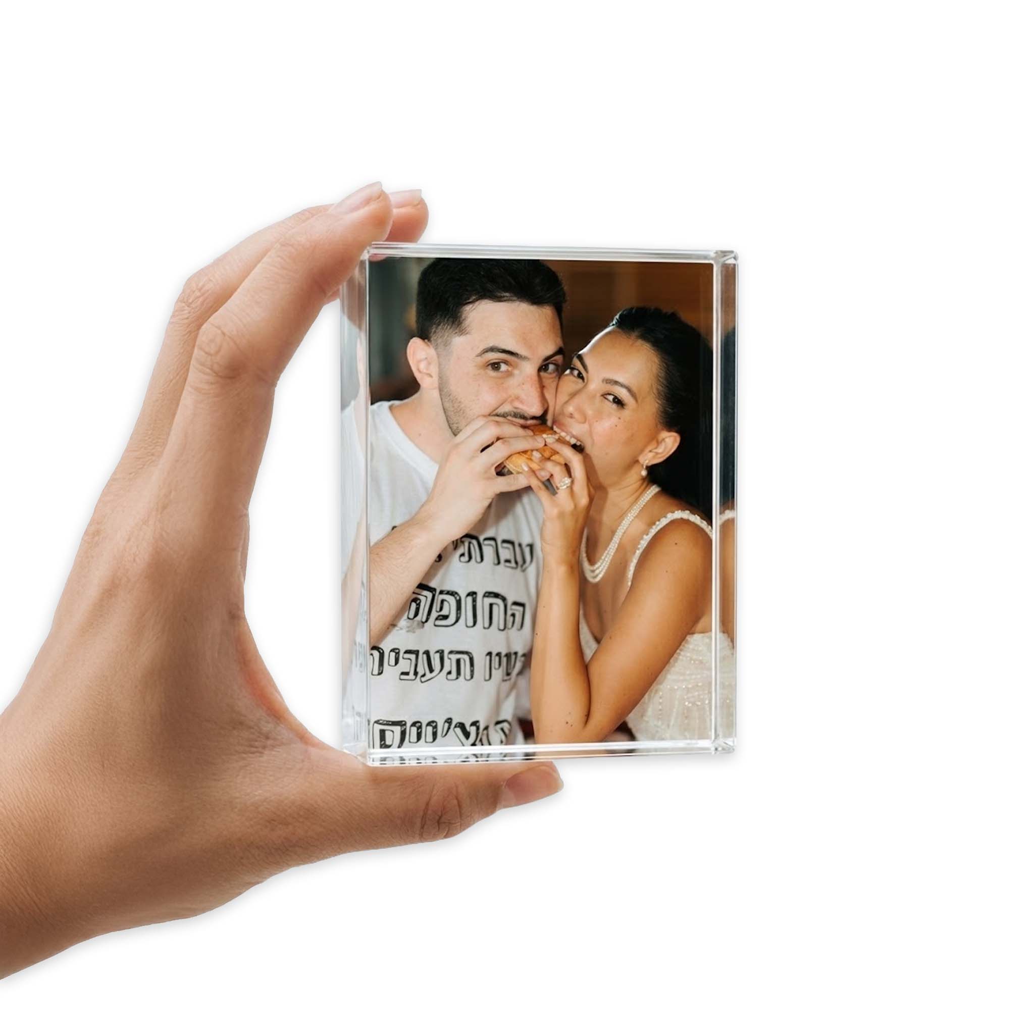 בלוק זכוכית - בלוק עץ/זכוכית מודפס