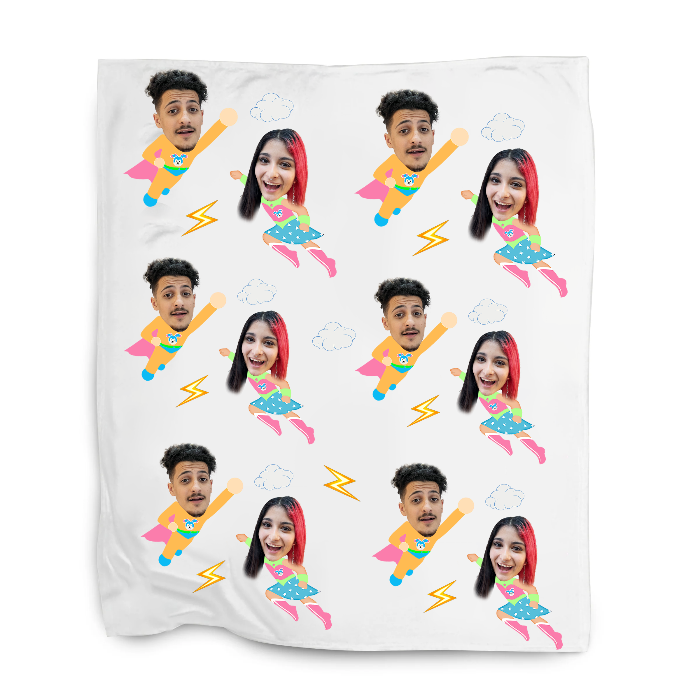 שמיכה עם פרצופים בעיצוב אישי