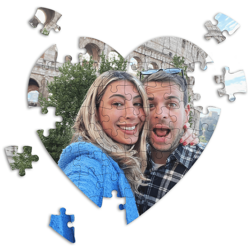 פאזל לב עם תמונה בעיצוב אישי - פאזל בעיצוב אישי