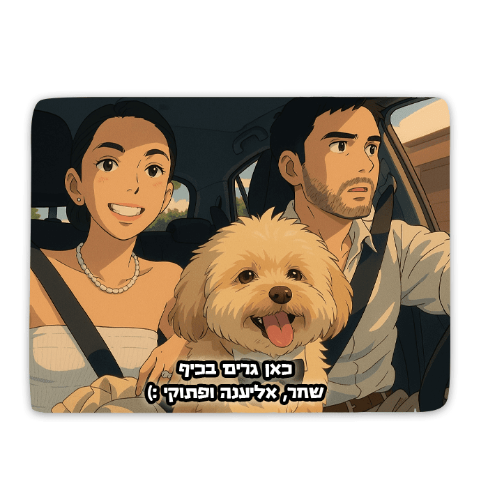 שלט לדלת עם איור אנימה אישי