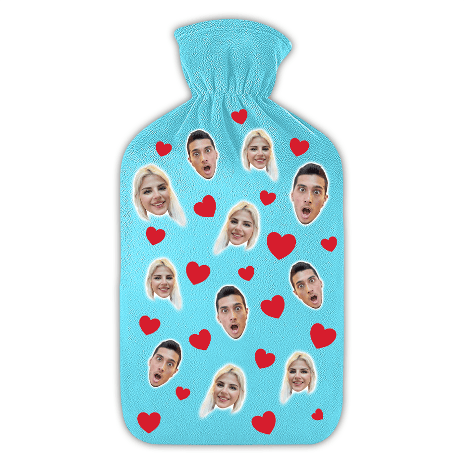 בקבוק מים חמים לבבות | שוגיס - בקבוק ממותג