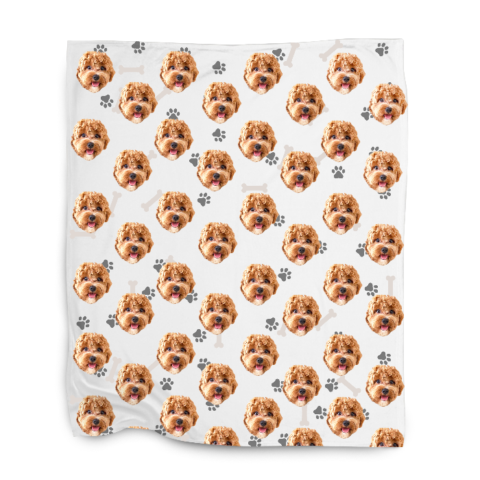 שמיכה עם פרצופים בעיצוב אישי - כרבולית עם הפרצופים של הכלב