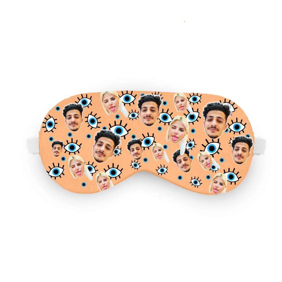 כיסוי עיניים טפו טפו טפו עם פרצוף בעיצוב אישי - מתנה נגד עין הרע שוגיס