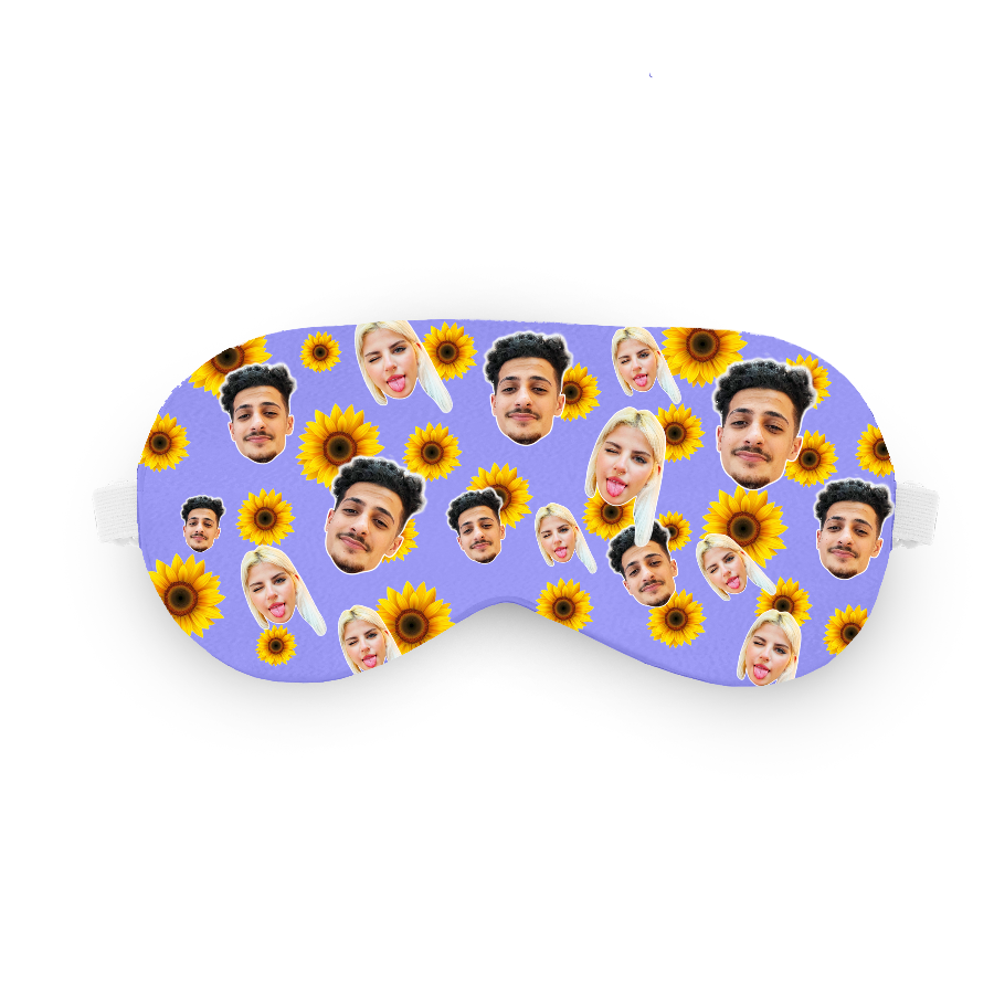 כיסוי עיניים סאנשיין עם פרצוף בעיצוב אישי - מתנה מצחיקה ומרעננת שוגיס