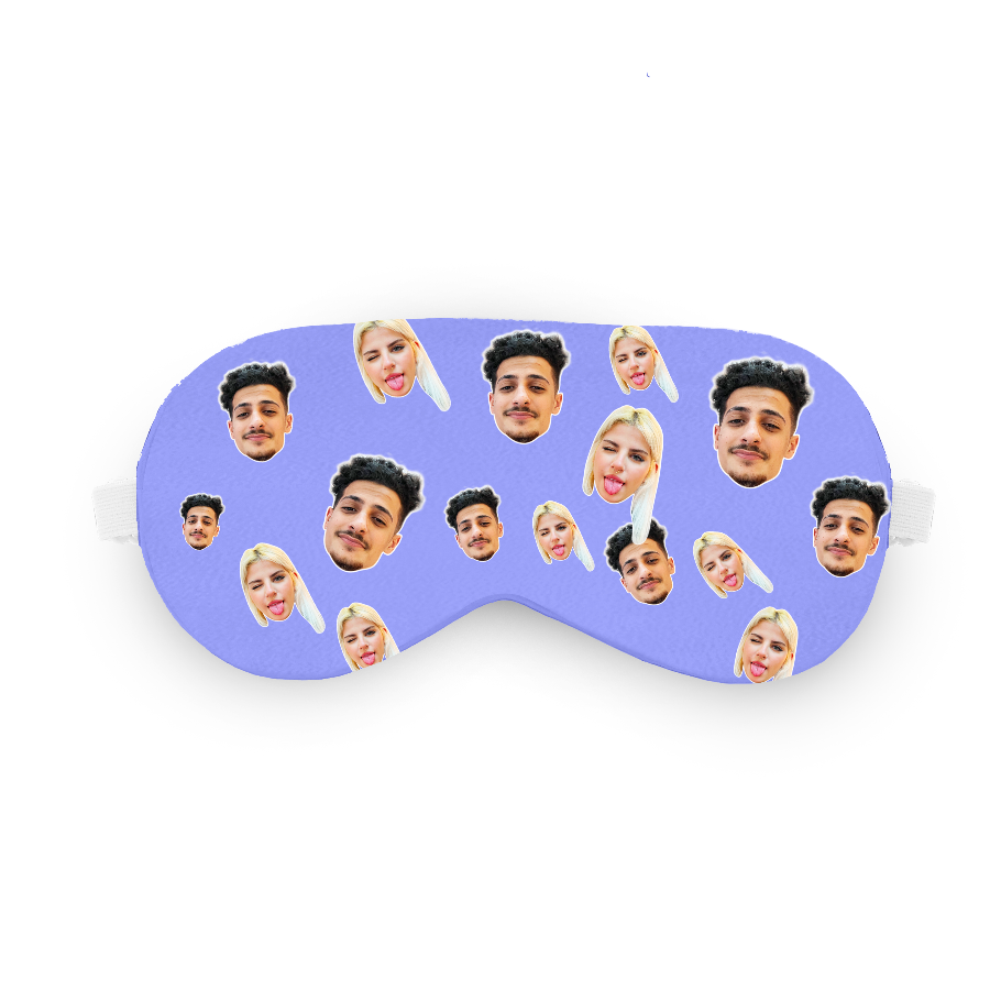 כיסוי עיניים עם תמונה אישית ופרצוף בעיצוב אישי - מתנה מצחיקה לשינה שוגיס