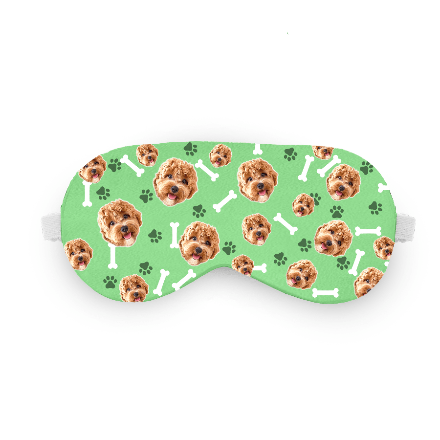 הכלב שלי על כיסוי עיניים – כיסוי עיניים עם תמונה של הכלב בעיצוב אישי - כיסוי עיניים נעים לטיסות