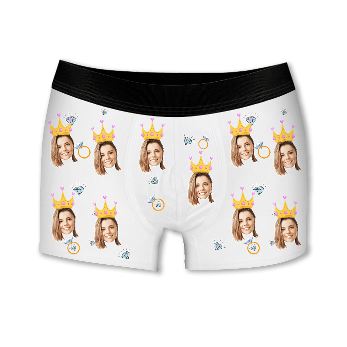 בוקסר נסיכה שלי – בוקסר עם תמונה וכתר - בוקסר עם הדפסה אישית