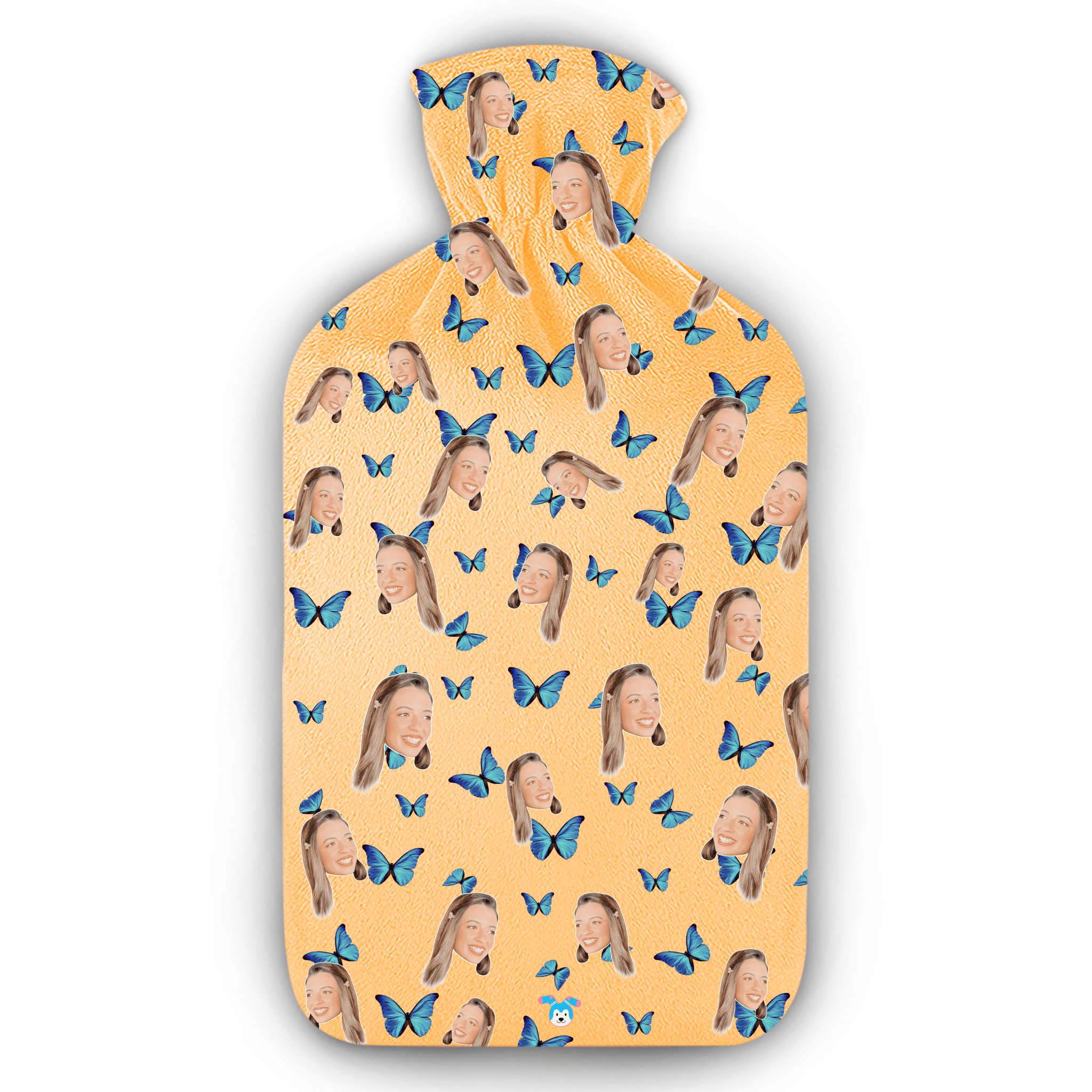 בקבוק מים חמים פרפרים - בקבוק מים בעיצוב אישי