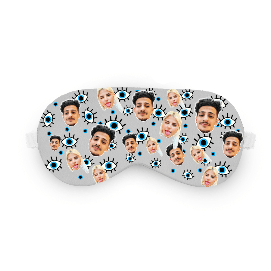 כיסוי עיניים טפו טפו טפו – כיסוי עיניים עם תמונה ופרצוף בעיצוב אישי - הדפסה איכותית על מסכת שינה