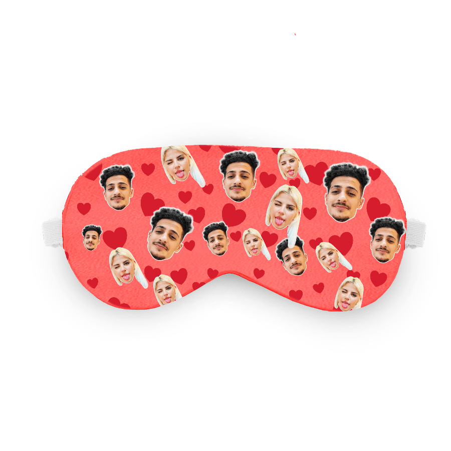 כיסוי עיניים עם לבבות - כיסוי עיניים נעים לטיסות