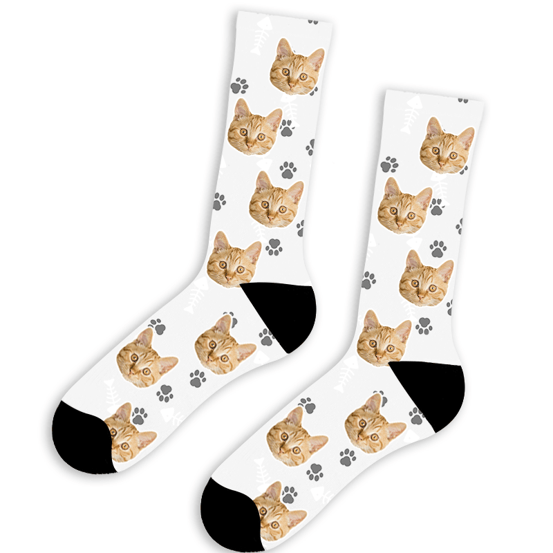 החתול שלי על גרביים - גרביים מודפסות בעיצוב אישי