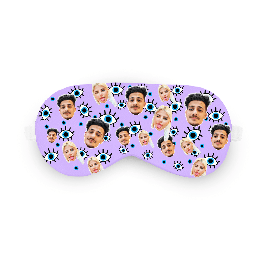 כיסוי עיניים טפו טפו טפו – כיסוי עיניים עם תמונה ופרצוף בעיצוב אישי - תמונה אמיתית של המוצר
