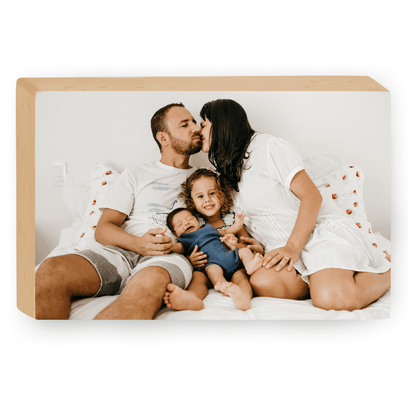 בלוק עץ עם תמונה - מלבן - בלוק בעיצוב אישי